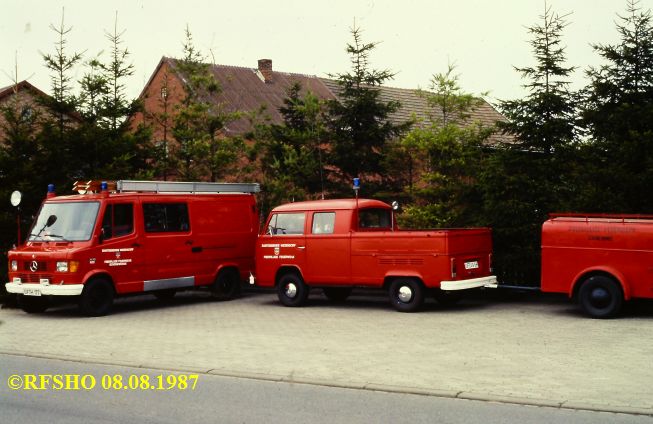 Fahrzeuge am 08.08.1987, TSF, VW T2 MZF, TSA 