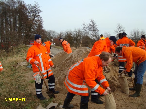 Sandsäcke füllen