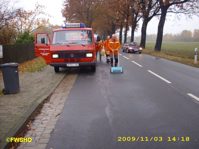 Oelspur in der Ortsdurchfahrt Schönewörde L286