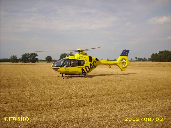 Person im Mähdrescher eingeklemmt