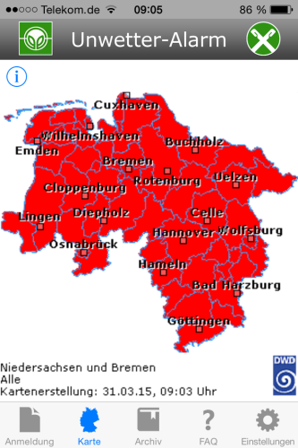 Unwetter Alarm