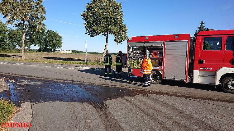 Straße von Gülle reinigen