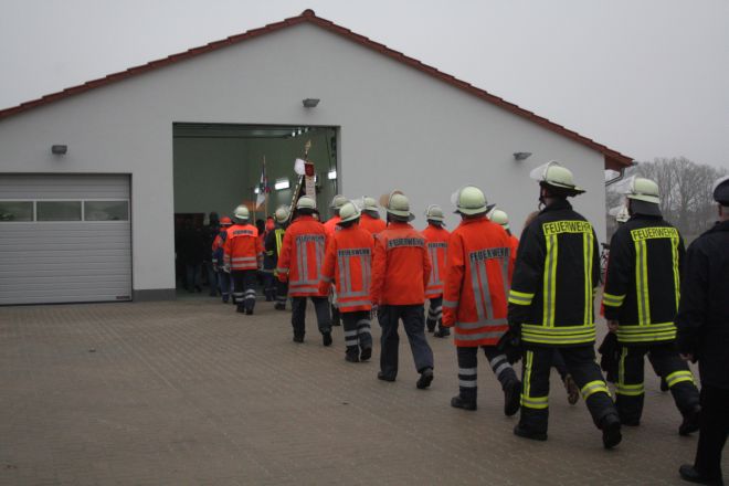 Ankunft im neuen Feuerwehrhaus