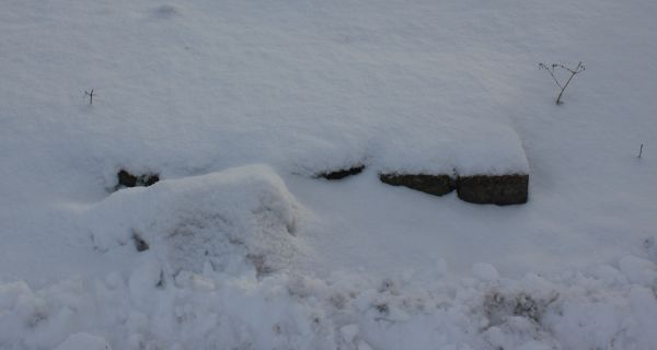 Unterflurhydrant mit Schnee bedeckt